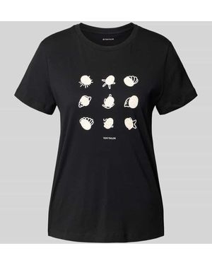 Tom Tailor Regular Fit T-Shirt aus reiner Baumwolle - Schwarz
