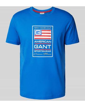 GANT T-Shirt mit Label-Details - Blau