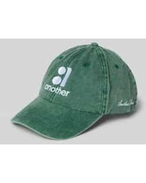 Another Cotton Lab Baseballpet Met Labelstitching - Groen