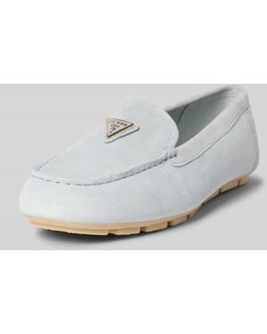Guess Loafers aus Leder mit Label-Patch Modell 'LILAN' - Grau