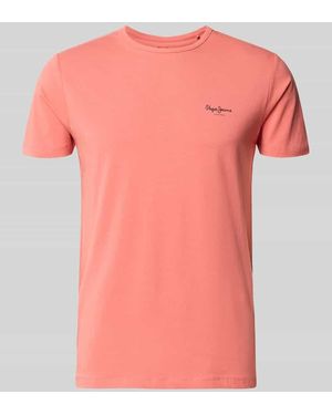 Pepe Jeans Slim Fit T-Shirt aus Baumwoll-Mix Modell 'ORIGINAL BASIC 3N' - Pink
