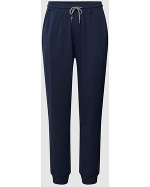 Schiesser Sweatpants Mit Kontrastpaspeln - Blau