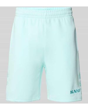 Karlkani Sweatshorts mit Logo-Stitching Modell 'Paisley' - Blau