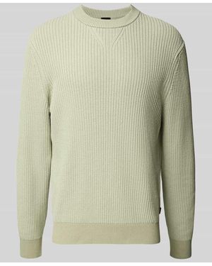 BOSS Regular Fit Strickpullover aus Baumwoll-Mix Modell 'APOKKO' - Grün