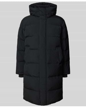 Tommy Hilfiger Relaxed Fit Daunenmantel mit Kapuze - Schwarz