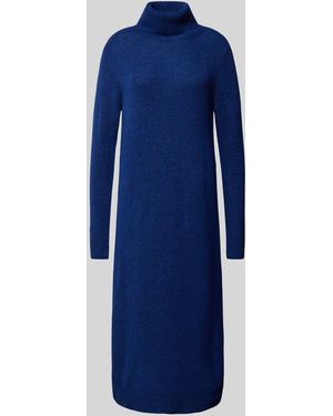 Pieces Relaxed Fit Gebreide Jurk Met Col En Zijsplitten - Blauw