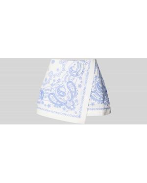 Self-Portrait Skort aus Leinen-Mix - Blau
