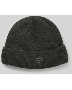 Bugatti Beanie Mit Label-Stitching - Schwarz