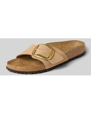 Birkenstock Slipper aus echtem Nubukleder mit Logo-Detail - Natur