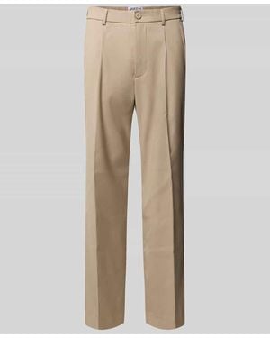 JAKE*S STUDIO MEN Straight Leg Hose Mit Bundfalten - Natur