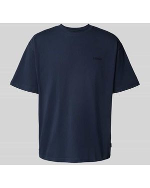 Woodbird T-Shirt mit Label-Stitching Modell 'Baine' - Blau