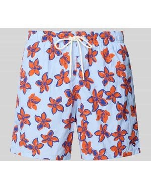 Tommy Hilfiger Badeshorts mit Allover-Muster - Rot