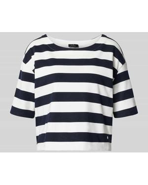 Monari Sweatshirt mit 1/2-Arm und Rundhalsausschnitt - Blau
