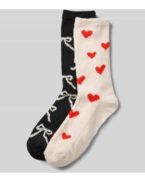 Jake*s Socken mit geripptem Abschluss im 2er-Pack - Blau