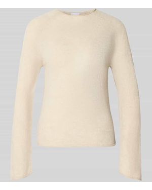 Comma, Slim Fit Pullover mit Woll-Alpaka-Anteil - Natur