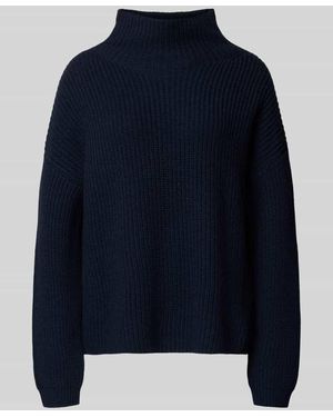 0039 Italy Loose Fit Strickpullover aus Kaschmir-Woll-Mix Modell 'LONA' - Blau