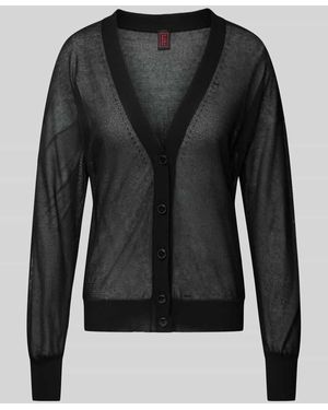 Stefanel Cardigan im semitransparenten Design - Schwarz