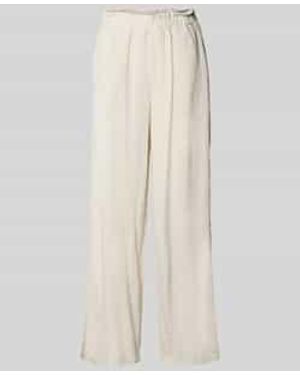 Moves Stoffen Broek Van Een Mix Van Viscose En Linnen Met Elastische Band - Wit