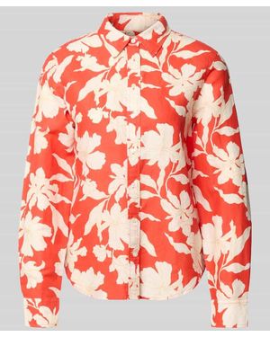 GANT Regular Fit Bluse aus Leinen-Baumwoll-Mix - Rot