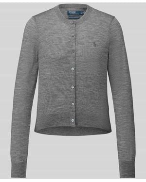 Polo Ralph Lauren Cardigan aus Wolle mit Logo-Stitching - Grau