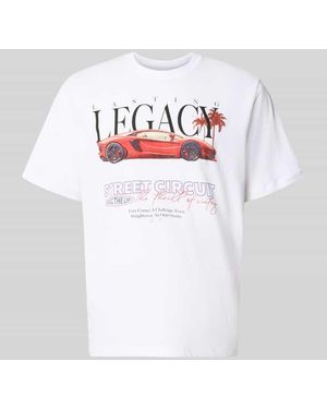 Jack & Jones Relaxed Fit T-Shirt mit Statement-Print Modell 'Photo' - Weiß