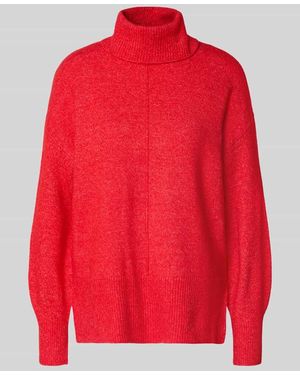 Pieces Regular Fit Rollkragenpullover mit Woll-Anteil Modell 'MALOU' - Rot