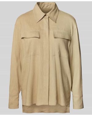 Marc Cain Regular Fit Bluse mit verdeckter Knopfleiste - Natur