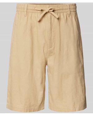 S.oliver Relaxed Fit Bermudas aus Leinen-Baumwoll-Mix - Natur
