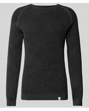 COLOURS & SONS Strickpullover Mit Gerippten Abschlüssen - Schwarz