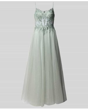 Luxuar Abendkleid mit Ziersteinbesatz - Mehrfarbig