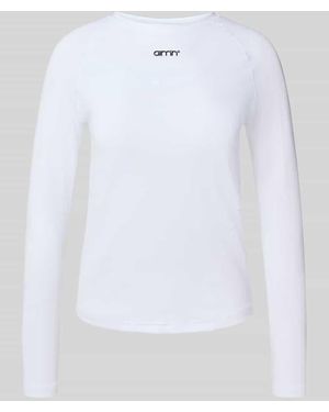 Aim'n Longsleeve mit Label-Schriftzug - Weiß