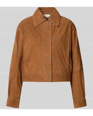 BOSS Regular Fit Lederjacke aus echtem Ziegenleder Modell 'C_SALISA 60 - Braun