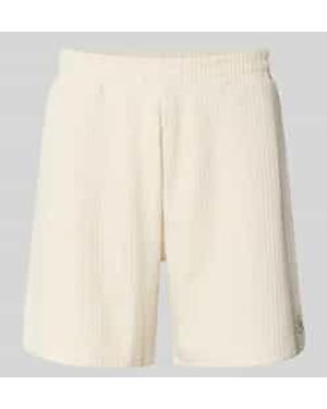 Review Korte Broek Met Structuurpatroon En Elastische Band - Naturel