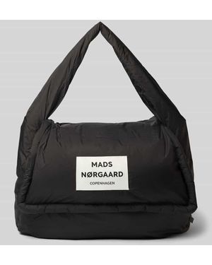 Mads Nørgaard Handtasche mit Label-Patch und Tragegriff - Schwarz
