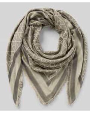 Calvin Klein Sjaal Van Zuiver Modal Model Emblem Aop Jacquard Squar' - Metallic