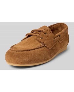 Tamaris Bootsschuhe aus Leder Modell 'SAILING SHOE' - Braun