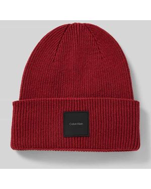 Calvin Klein Mütze Mit Label-Patch - Rot