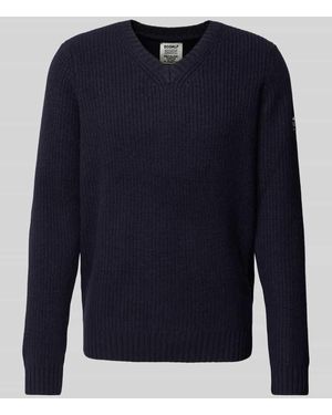 Ecoalf Strickpullover Mit V-Ausschnitt Modell 'Bojalf' - Blau