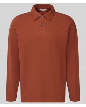 SELECTED Relaxed Fit Poloshirt aus Baumwoll-Mix Modell 'AIDEN' - Braun