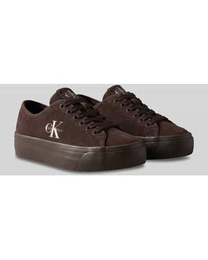 Calvin Klein Sneaker mit Logo-Details - Braun