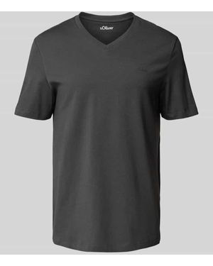 S.oliver Regular Fit T-Shirt aus reiner Baumwolle - Schwarz