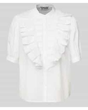Essentiel Antwerp Regular Fit Blouse Met Opstaande Kraag, Model 'Hamadeus' - Wit