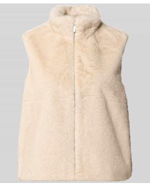 Zero Regular Fit Weste mit Stehkragen - Natur