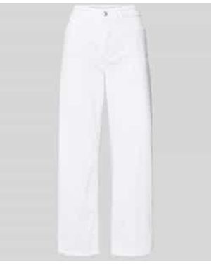 M·a·c Wide Fit Jeans-Culotte Van Katoenmix Model 'Dream' - Wit