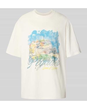 PEGADOR Oversized T-Shirt mit Label-Print - Weiß