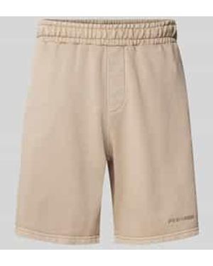 PEGADOR Regular Fit Sweatshorts Met Labeldetail - Naturel
