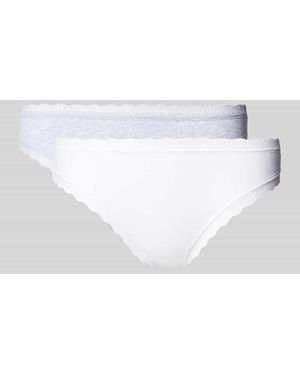 Snocks String Mit Spitzenbesatz Im 2Er-Pack - Weiß