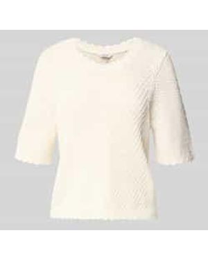 Mbym Gebreid Shirt Met 1/2-Mouwen Model 'Carla' - Naturel