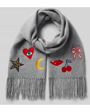 Pieces Schal mit bunten Stickereien PCANGLE - Grau
