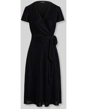Ralph Lauren Wickelkleid mit Bindegürtel - Schwarz